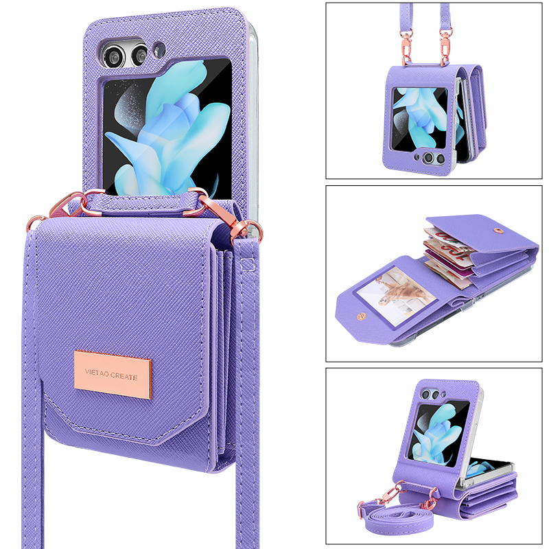 Leather Card Wallet - Vietao Crossbody Lanyard Mobile Phone Cases