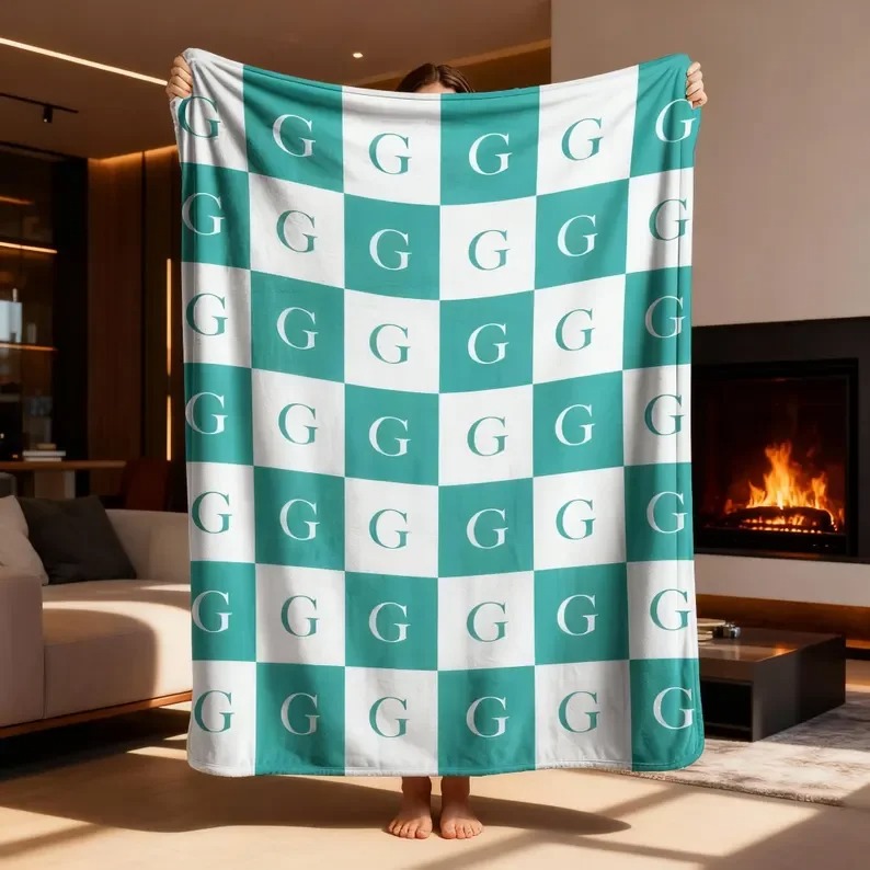 Grid Letter Blanket Plush Blan – Cashmere Throw Blanket recenzja i cena