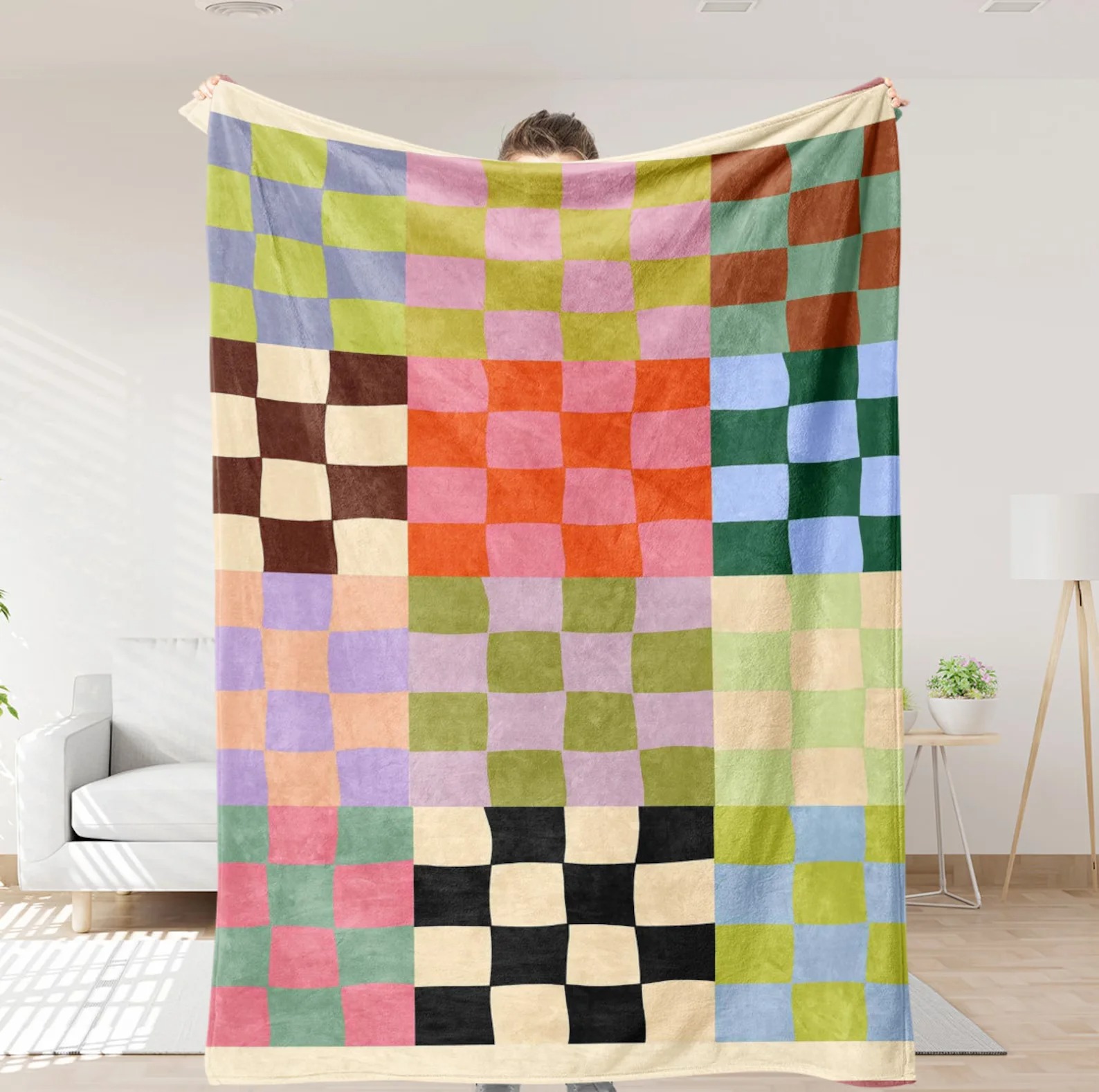 Grid Letter Blanket Plush Blan – Cashmere Throw Blanket recenzja i cena