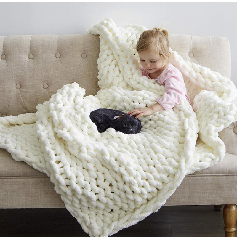 Hand Chunky Knitted Blanket Th – Cashmere Throw Blanket recenzja i cena