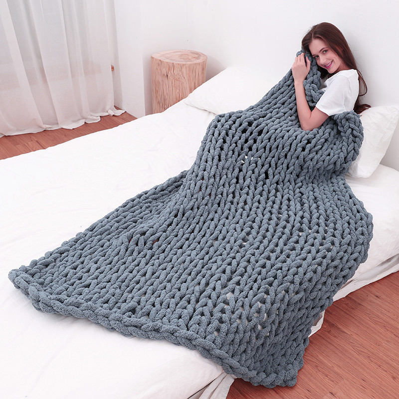 Hand Chunky Knitted Blanket Th – Cashmere Throw Blanket recenzja i cena