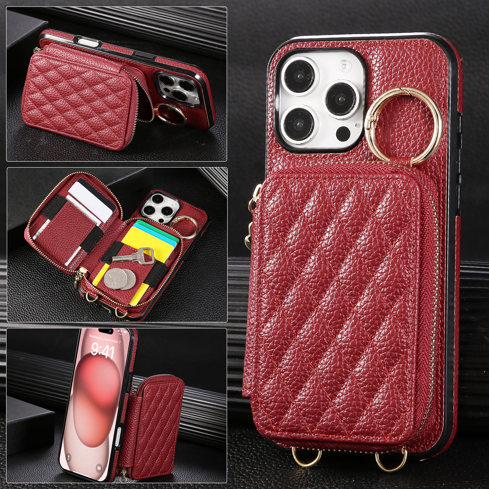 Crossbody Zipper Card Bag Wall – Leather Card Wallet recenzja i cena