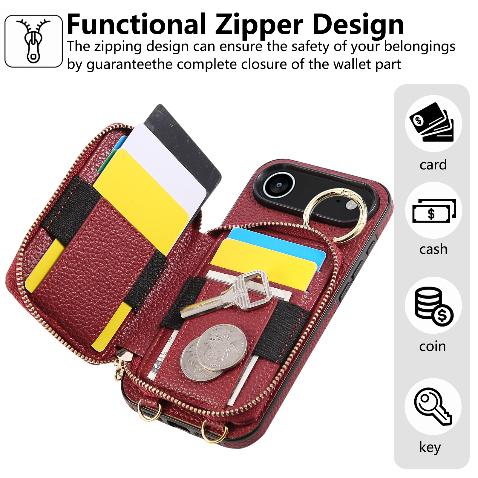 Crossbody Zipper Card Bag Wall – Leather Card Wallet recenzja i cena