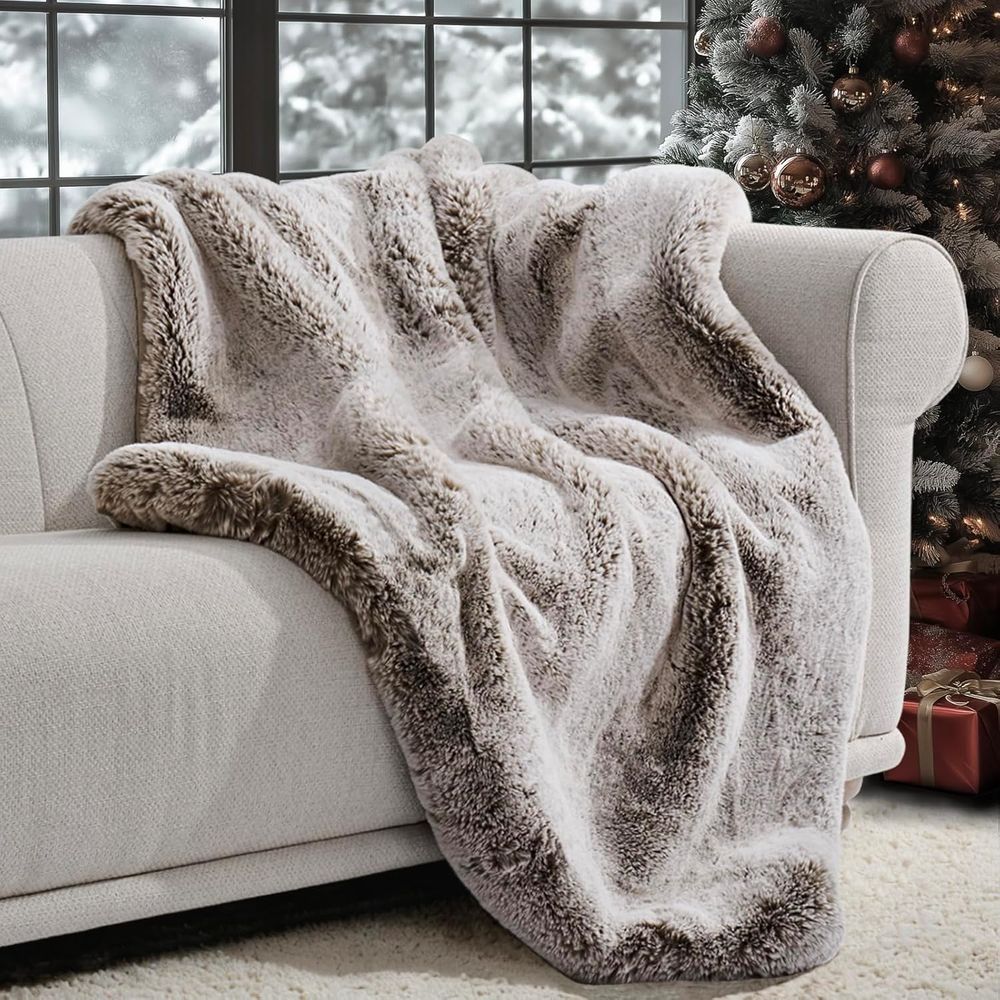 Luxury Soft Faux Chinchilla Fu – Cashmere Throw Blanket recenzja i cena