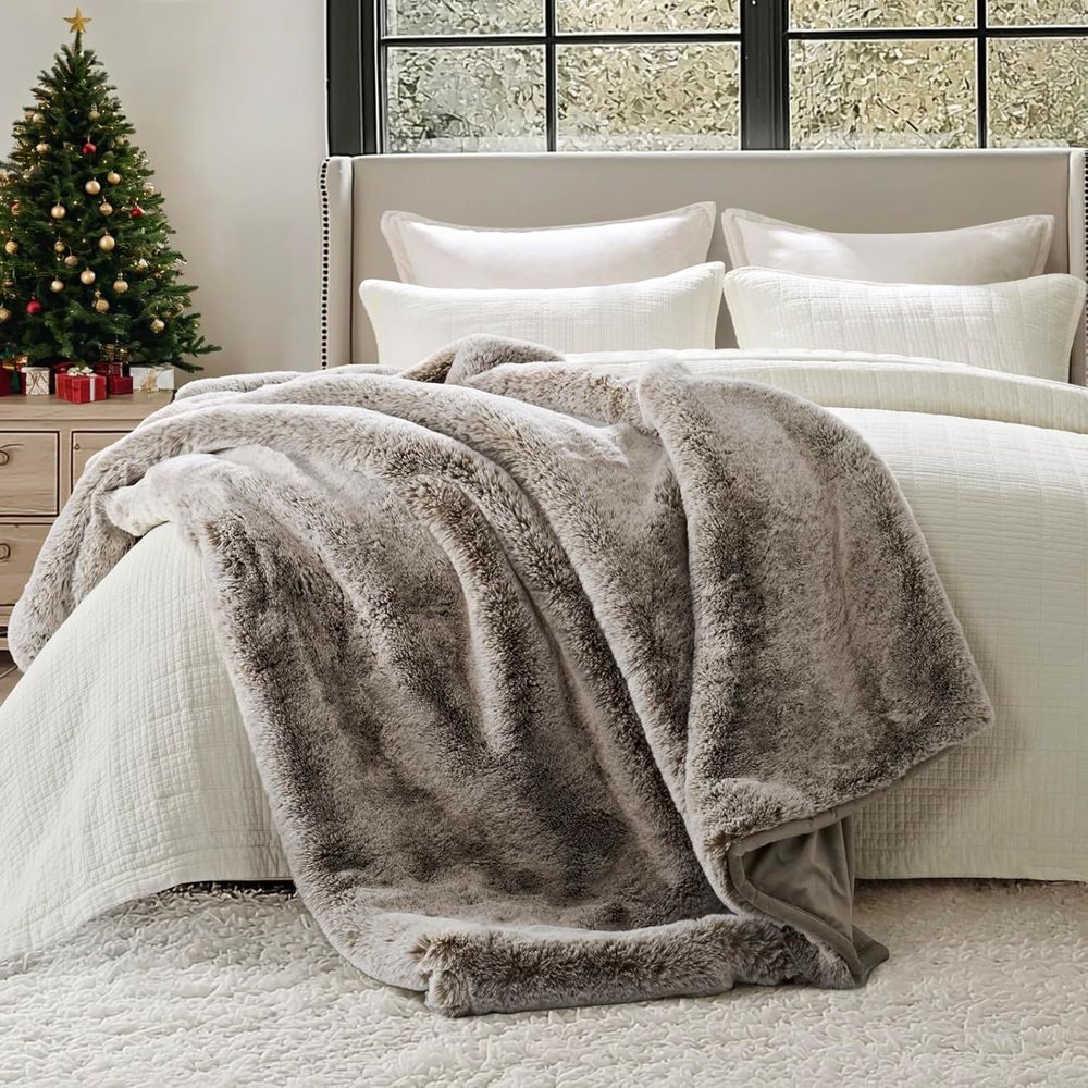Luxury Soft Faux Chinchilla Fu – Cashmere Throw Blanket recenzja i cena