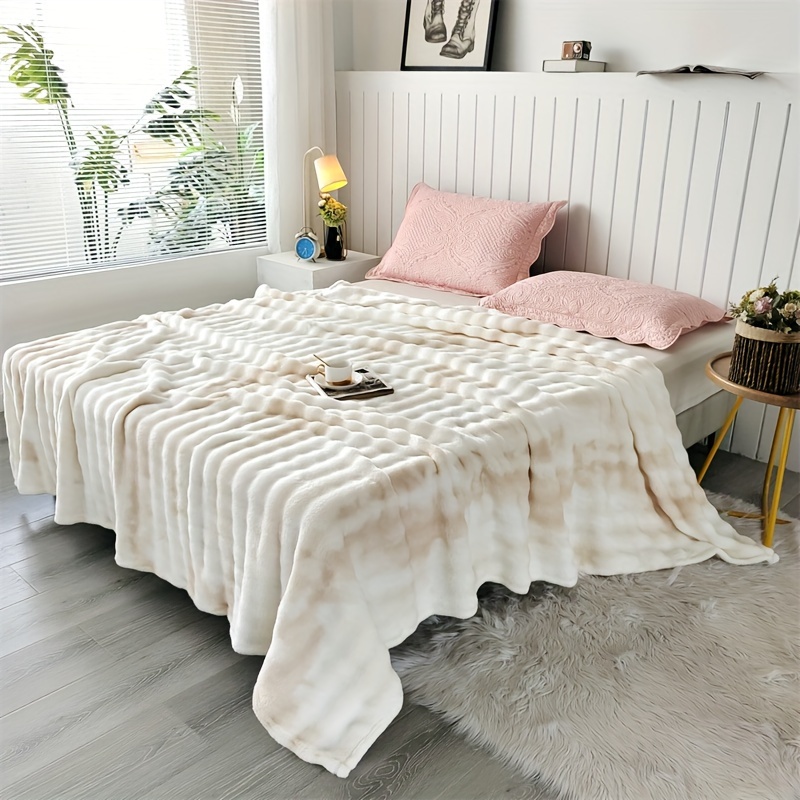 Luxurious Faux Rabbit Fur Bed  – Cashmere Throw Blanket recenzja i cena